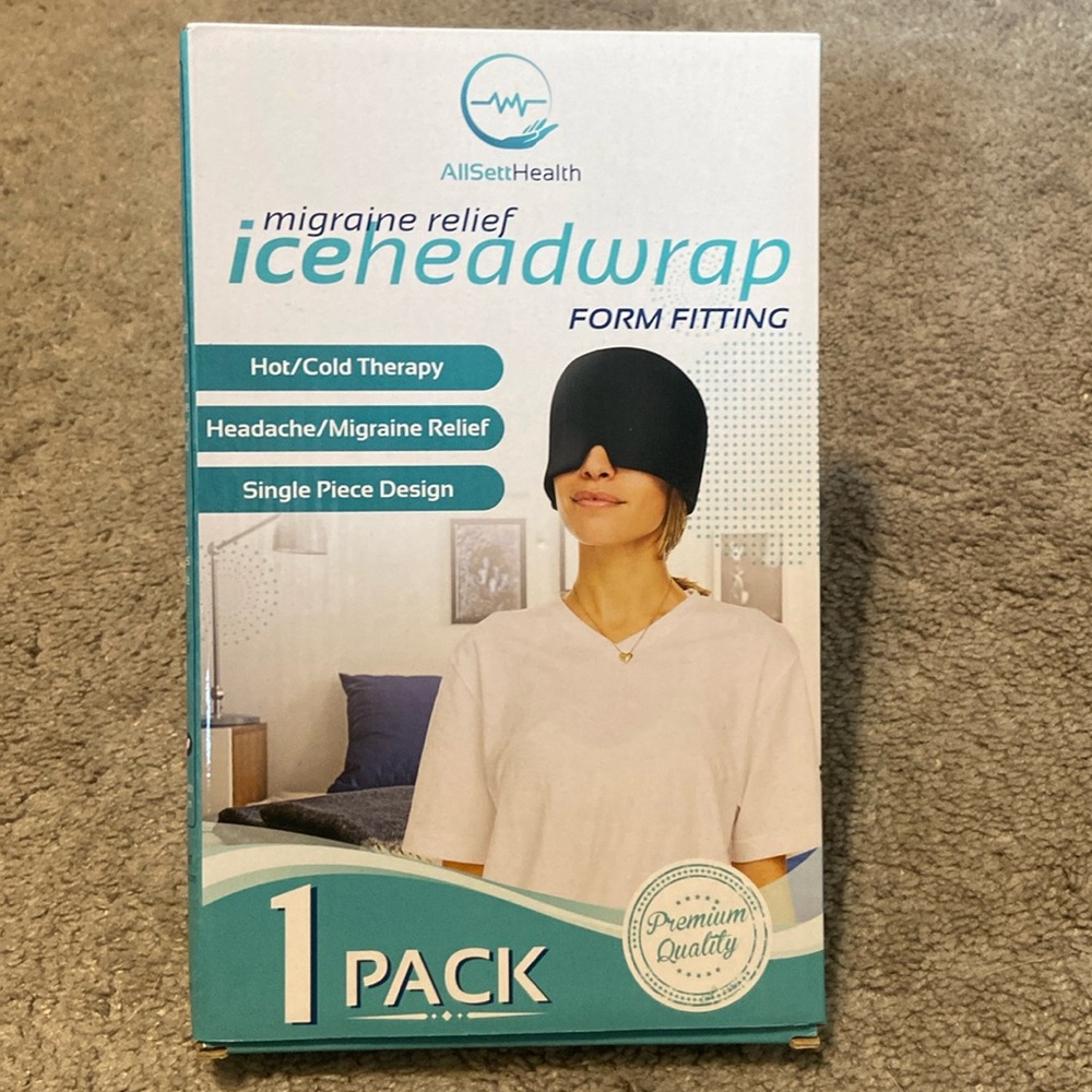 Migraine Headache Relief Ice Headwrap New Allsett Homeopathic Hot Cold Therapy
